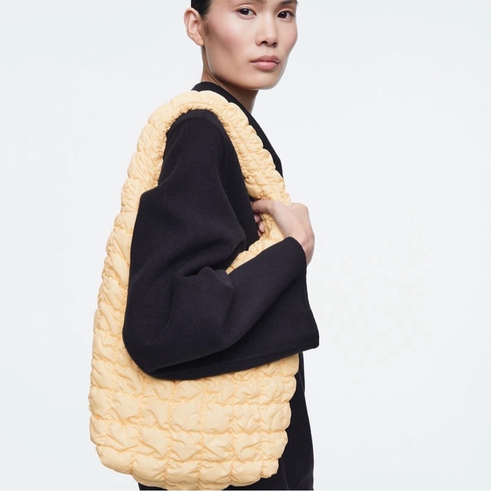 [Brand New] COS Pale Yellow Quilted Mini Tote Bag